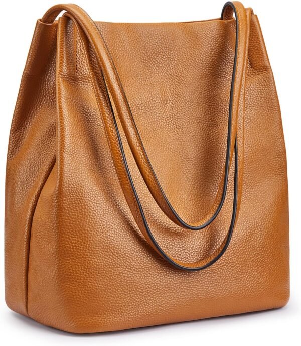 Women Soft Genuine Leather Totes Shoulder Bag Purses and Handbags with Top Magnetic Snap Closure